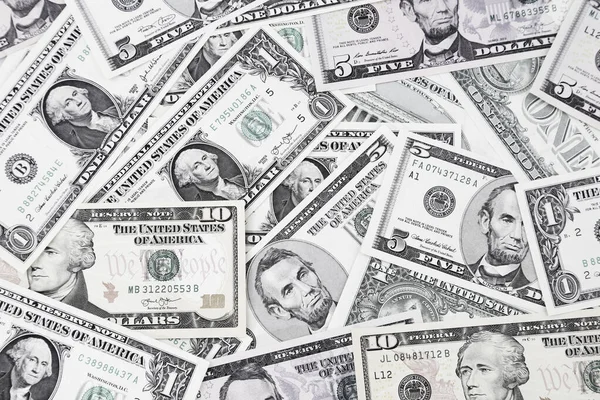 Close Assorted American Banknotes — Stock Photo, Image