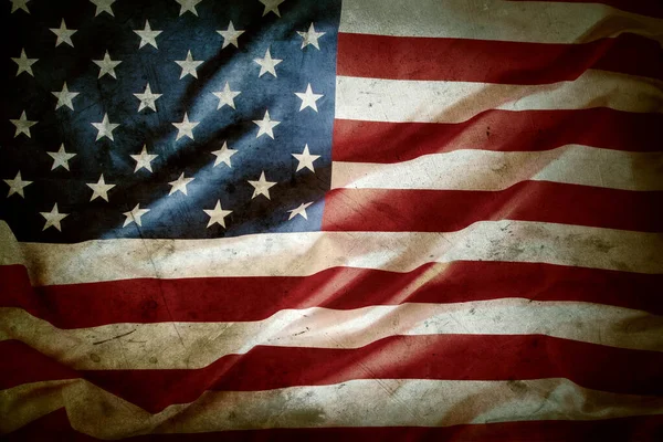 Closeup Grunge American Flag — Stock Photo, Image