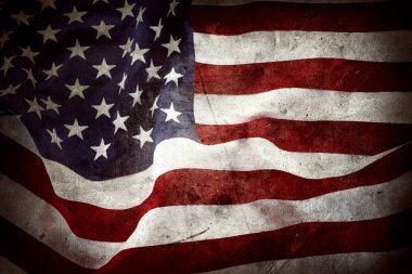 Grunge Amerikan bayrağına yakın çekim