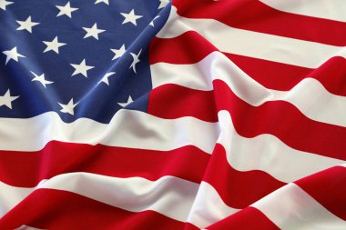 Dalgalanan Amerikan bayrağına yakın çekim