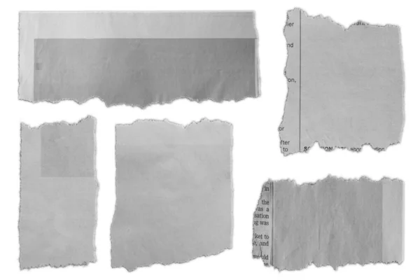 Five Pieces Torn Paper Plain Background — Stock Photo, Image