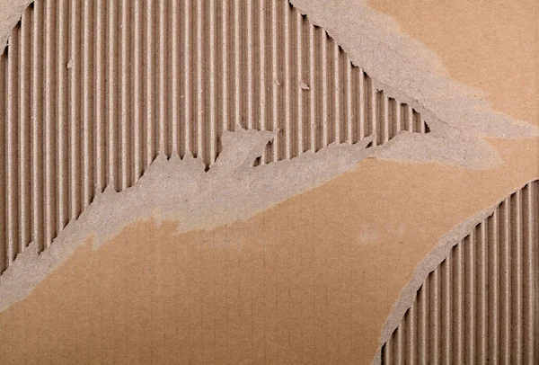 Closeup Torn Brown Cardboard Texture — Stock Photo, Image