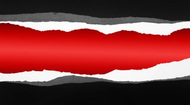 Kırmızı arkaplanda yırtılan delik