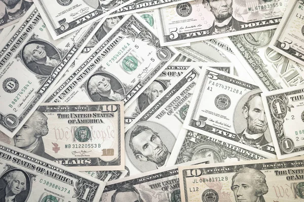 Close Assorted American Banknotes — Stock Photo, Image