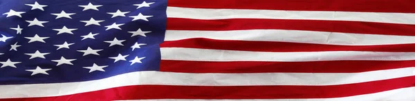 Closeup of American flag banner