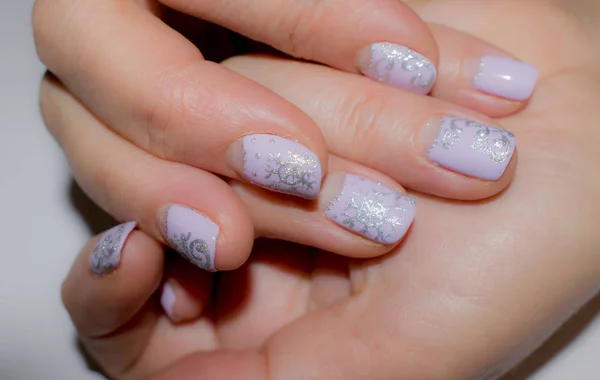 Beautiful manicure on nails — Stock Photo, Image