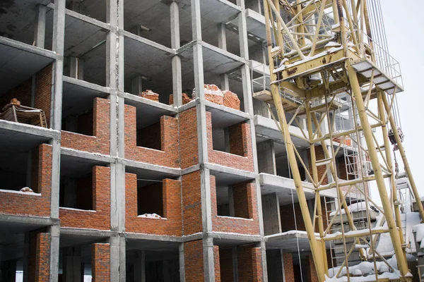 Stadsgezicht bouwen van een huis — Stockfoto