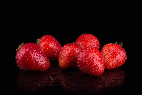 Strawberries on a black background — Stock Photo, Image