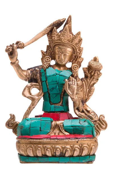 Ινδική Θεός από μέταλλο σε λευκό φόντο — Φωτογραφία Αρχείου