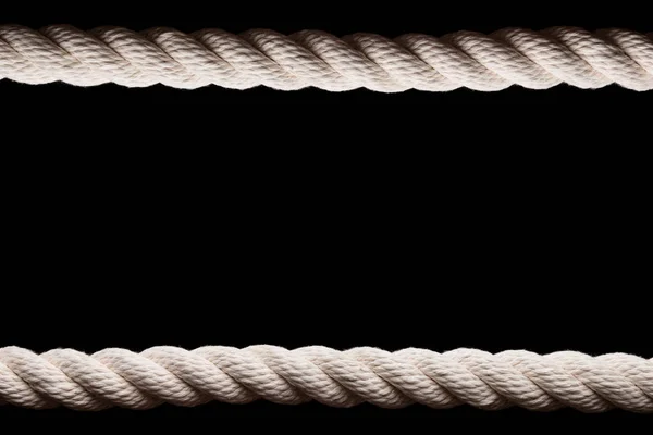 White Sea Rope Black Background — Stock Photo, Image