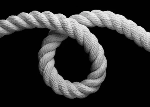 White rope twisted into a loop. — Stock Photo, Image