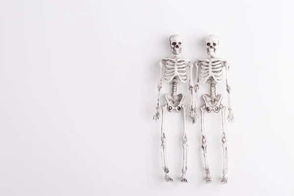 Twee Verliefde Skeletten Houden Elkaars Hand Vast Het Concept Van — Stockfoto