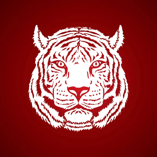 Cara de tigre vista frontal — Vector de stock