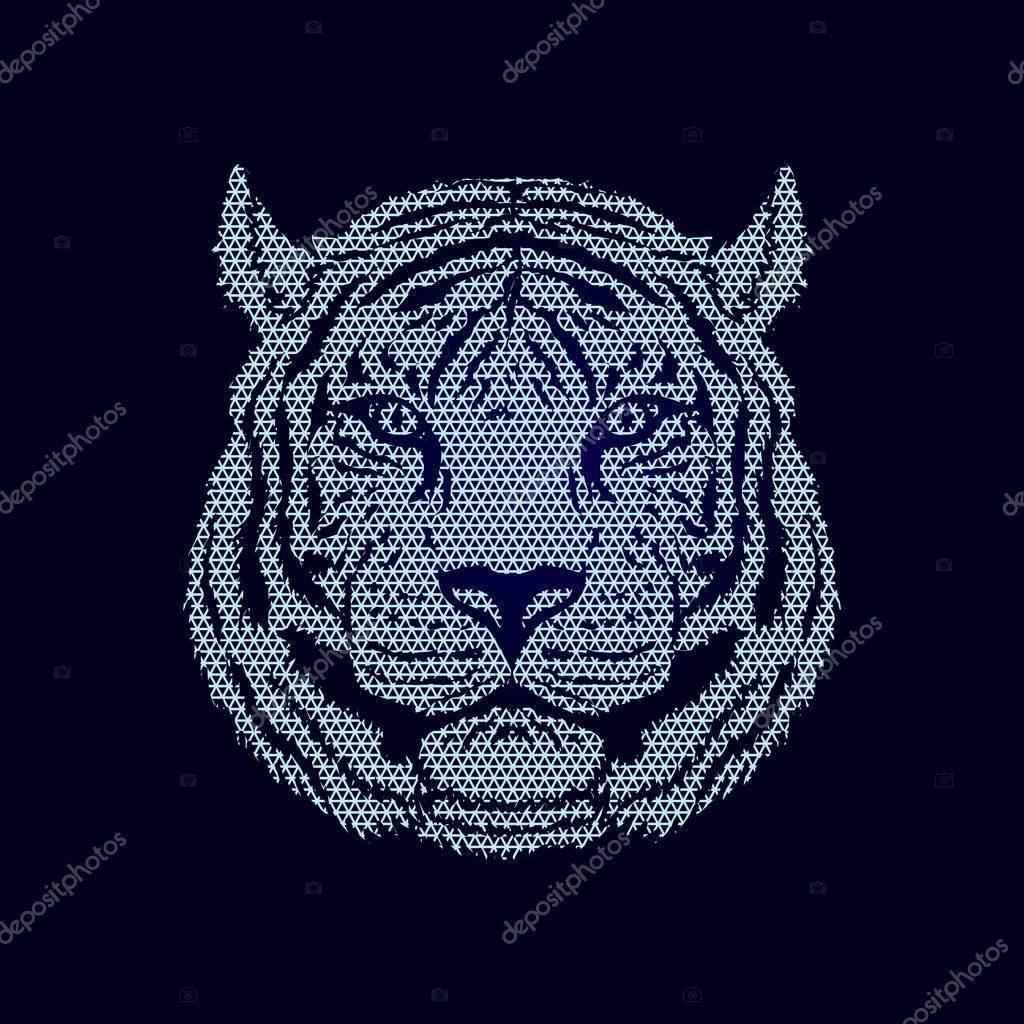 Tiger head designed using geometric pattern graphic vector.