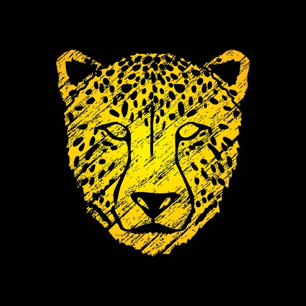 Cheetah yüz Önden Görünüm — Stok Vektör