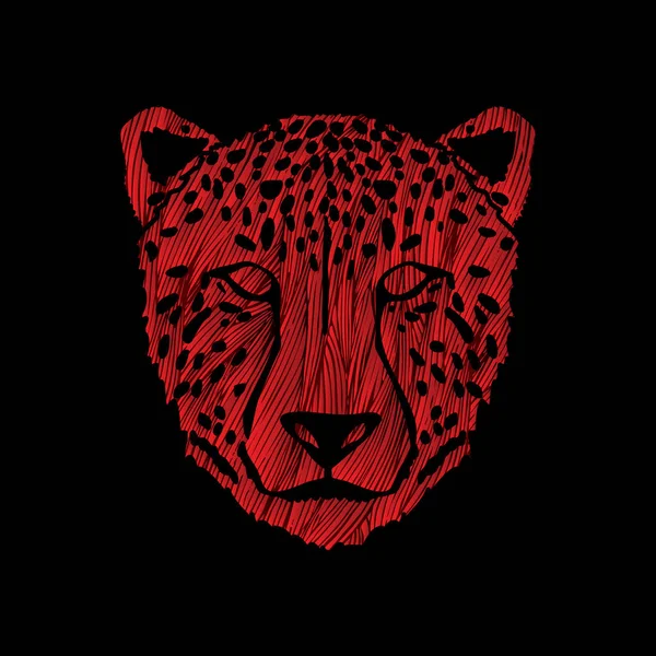 Cheetah Vista frontal de la cara — Vector de stock