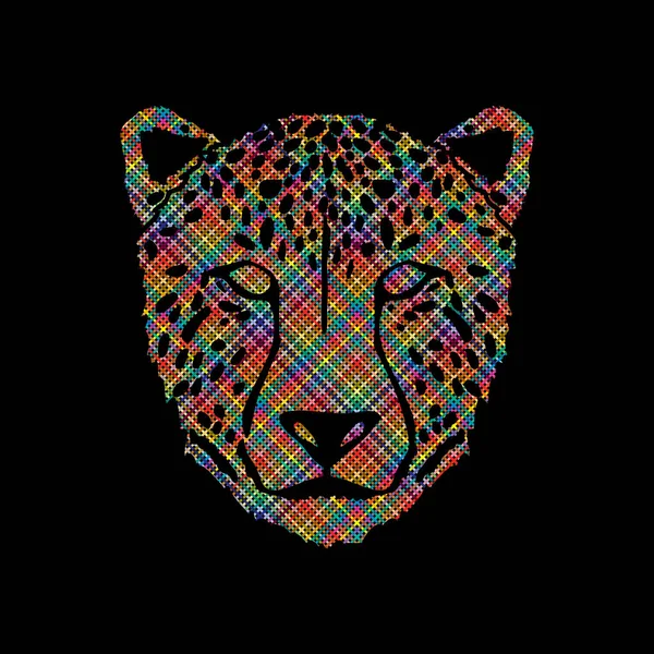Cheetah Vista frontal de la cara — Vector de stock