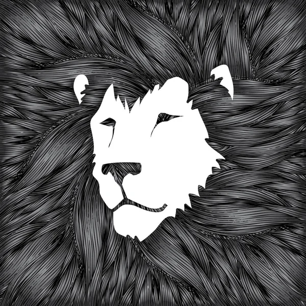 Löwenkopf-Gesicht — Stockvektor