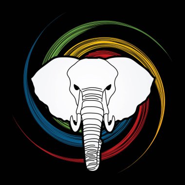 Öfkeli fil kafa Önden Görünüm