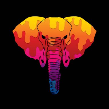 Öfkeli fil kafa Önden Görünüm