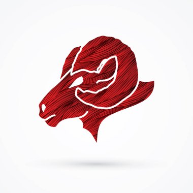 Büyük boynuzlu koyun kafa