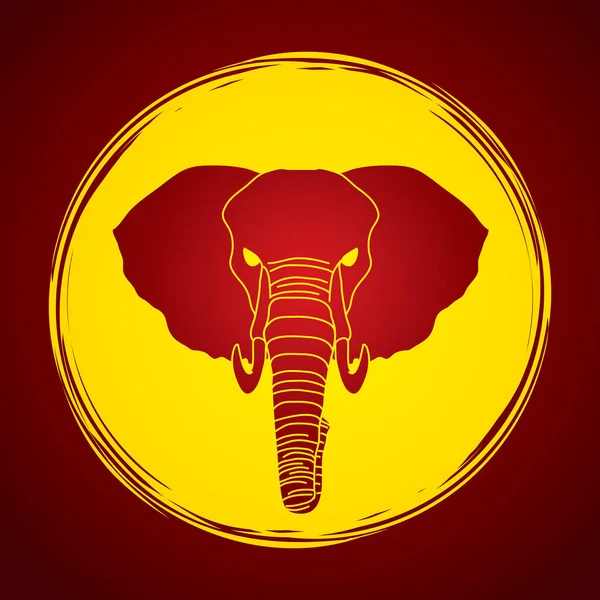 Elefante irritado Visão frontal da cabeça — Vetor de Stock