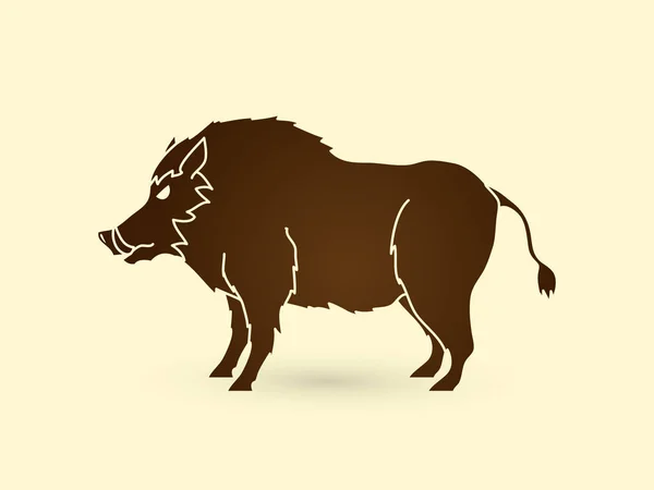Galten Wild Hog stående — Stock vektor
