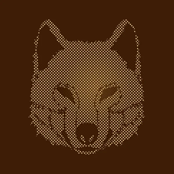 Wolf face avant vue — Image vectorielle