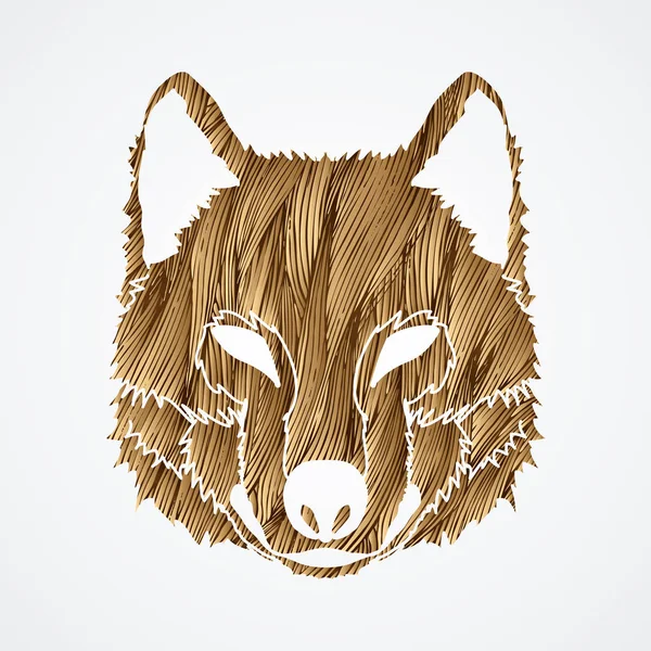 Wolf face front view — Stock Vector