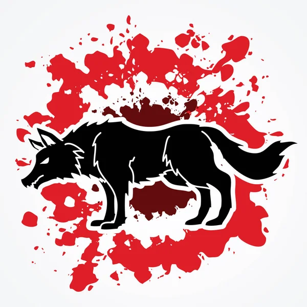 Loup en colère debout — Image vectorielle