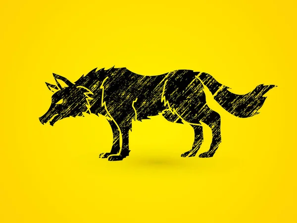 Злий вовк стоїть — стоковий вектор