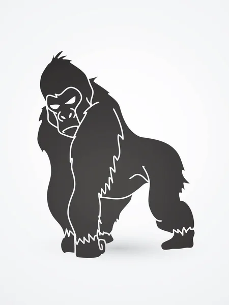 Gorille en colère debout — Image vectorielle
