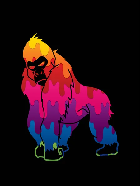 Angry Gorilla Standing — Stock Vector