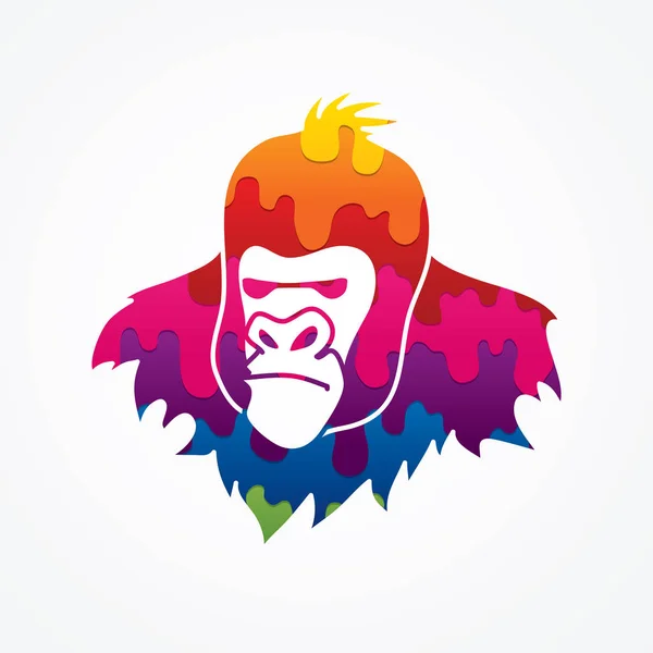 Gorilla fej grafikus — Stock Vector