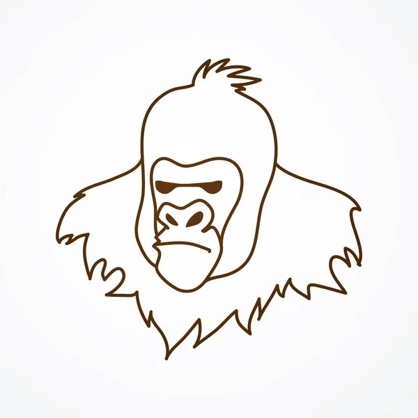 Gorilí hlavy grafika — Stockový vektor