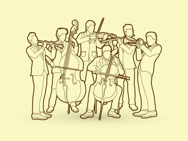 Orchestra player graphic — Stock Vector