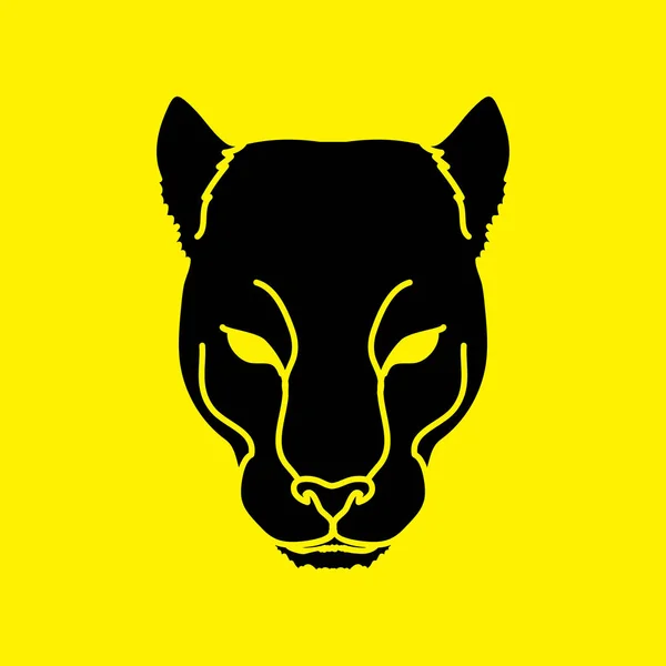 Black panther hoofd — Stockvector