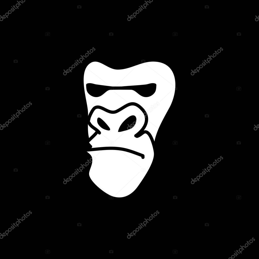 Gorilla Head graphic vector.