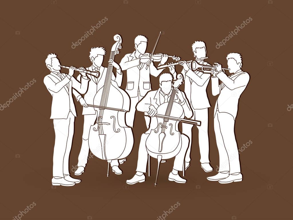 Orchestra player graphic vector