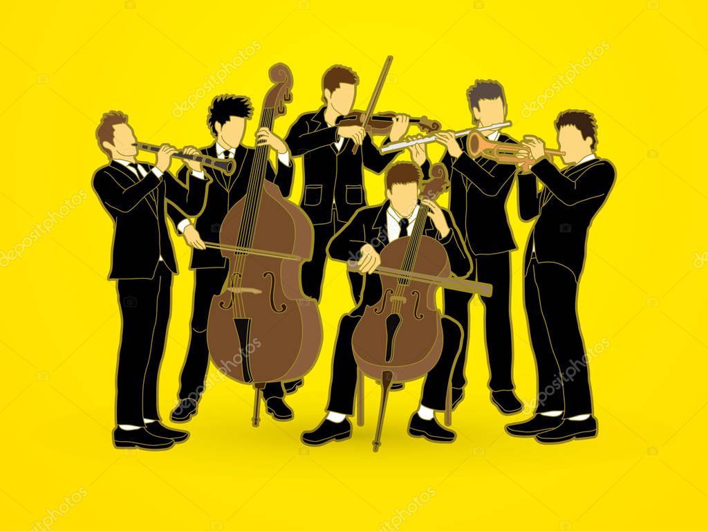 Orchestra player graphic vector