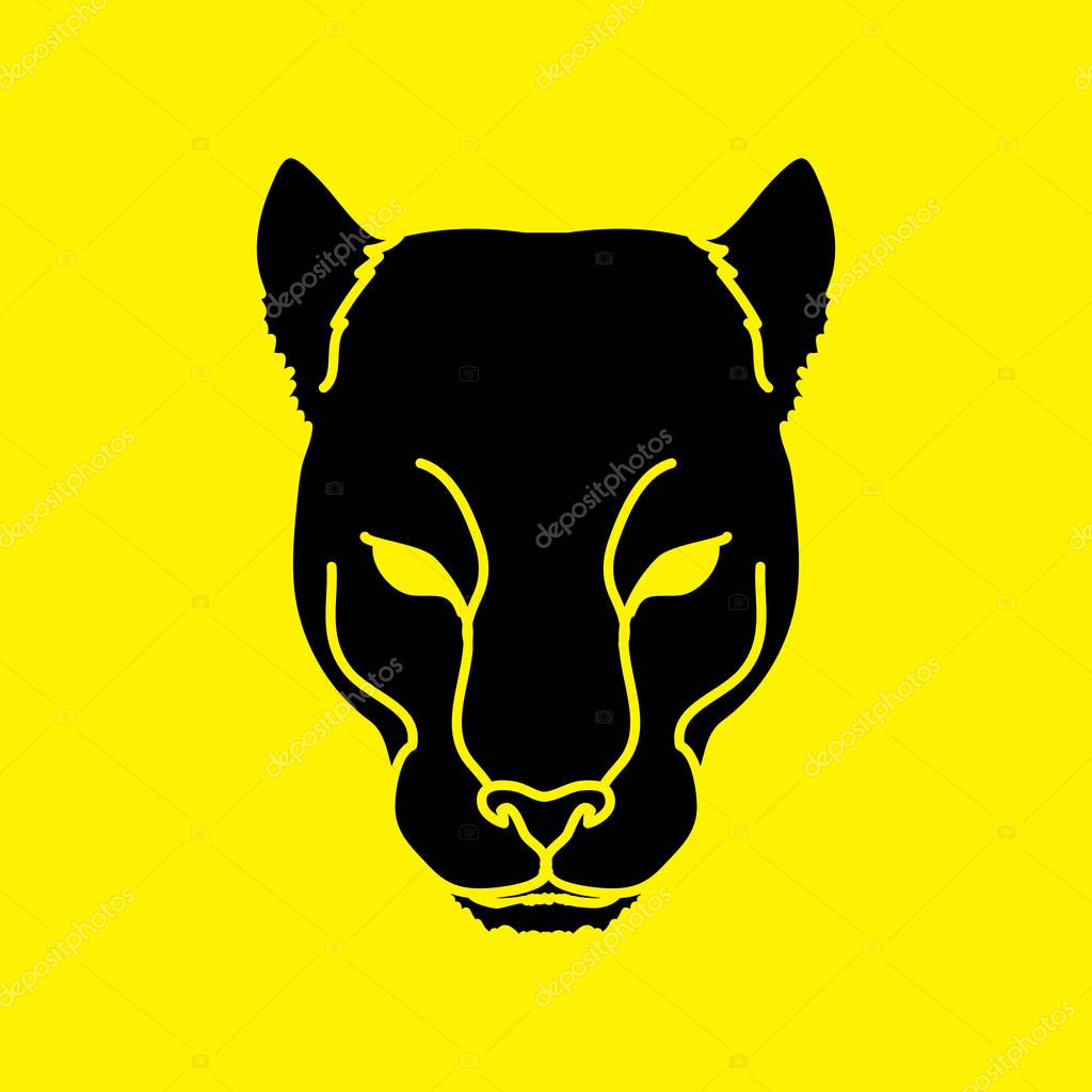 Black Panther Head graphic vector.