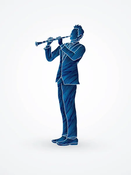 Clarinet Player Graphic — Stock Vector