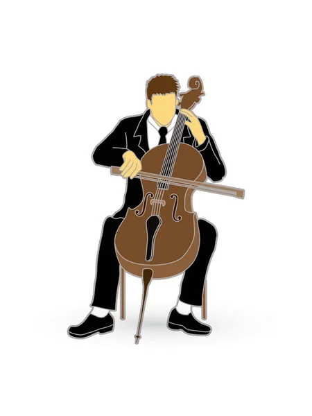 Cello spelare grafik — Stock vektor