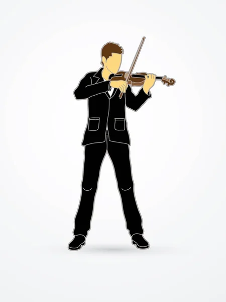 Grafica violinista — Vettoriale Stock