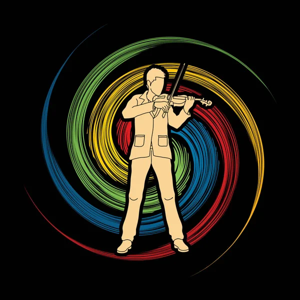 Violinist player graphic — Stock Vector