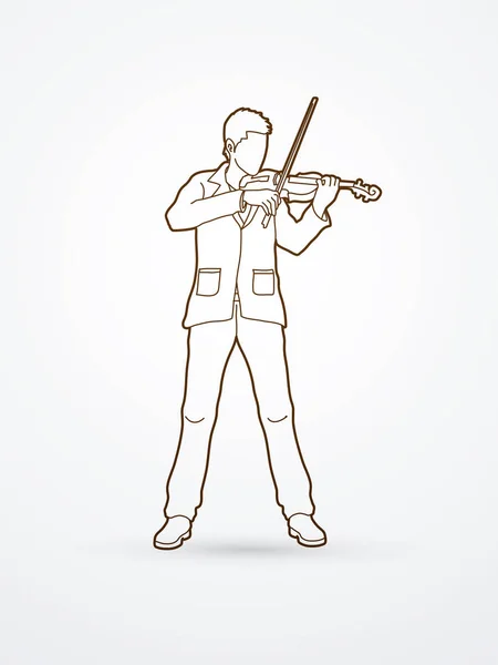 Gráfico violinista — Vector de stock
