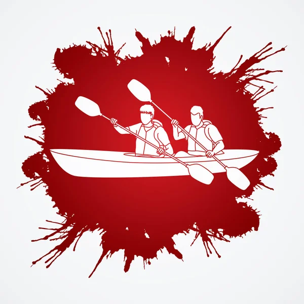 People Kayaking  graphic — Stock Vector