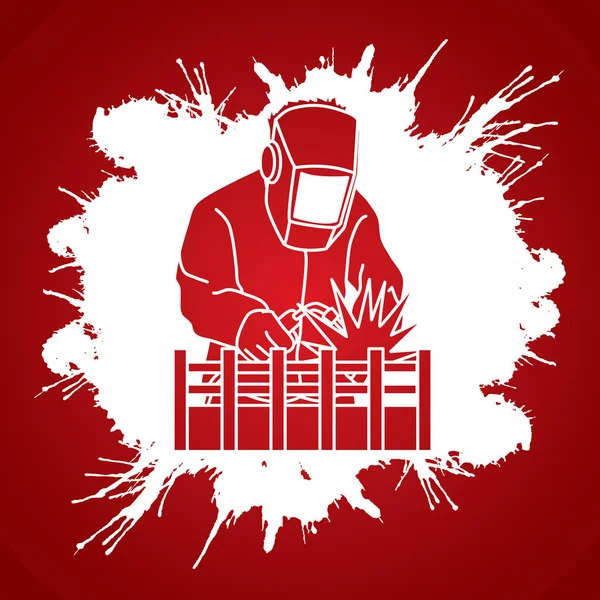 Welding with sparks — Stock Vector