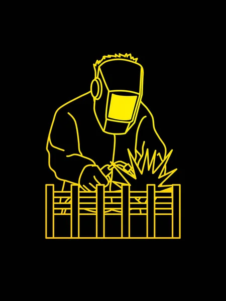 Welding with sparks — Stock Vector