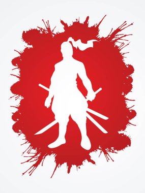 Ayakta samuray savaşçı